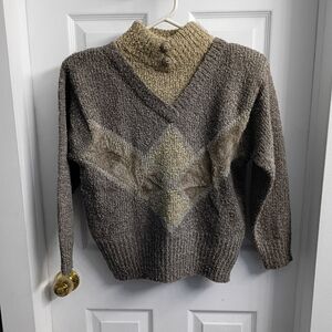 Vintage Brown V-Neck Sweater
